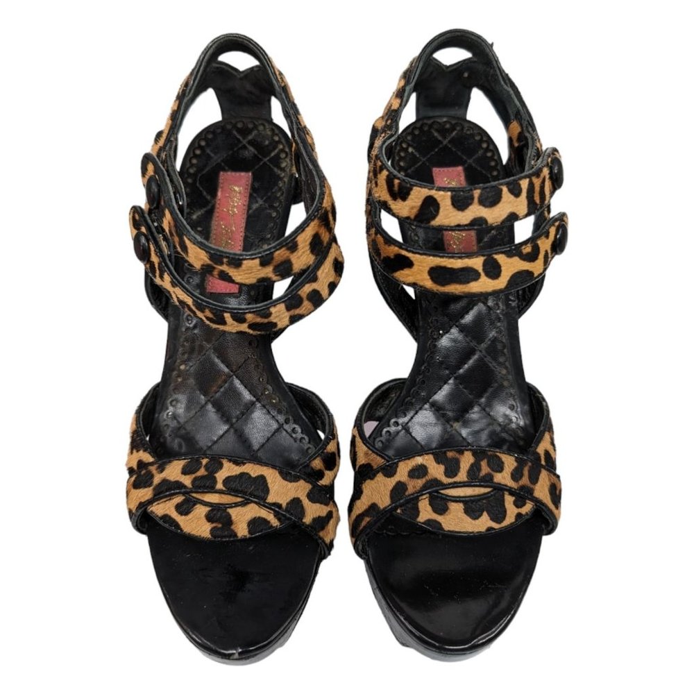 Betsey Johnson Caimile Platform Heels Womens Leopard Print Open Toe Size 7 - Picture 9 of 16